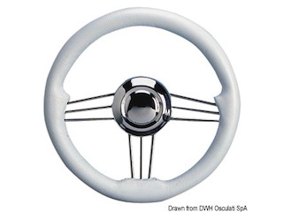 Volante inox+poliuretano bianco 350 mm