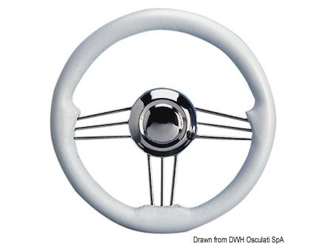 Volante inox+poliuretano bianco 350 mm