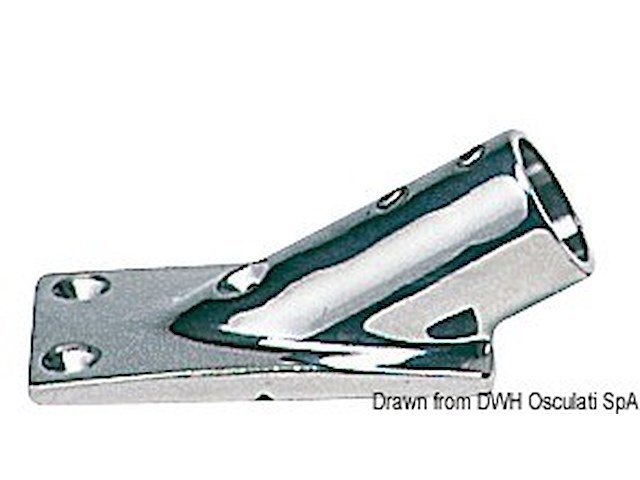 Base inox inclinata 30° 22 mm