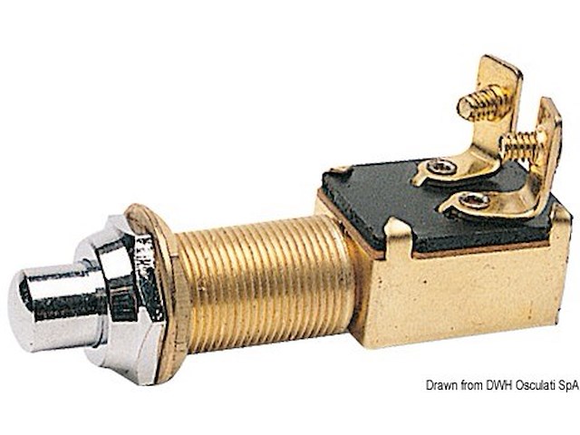 Pulsante ottone cromato 15 x 25 mm