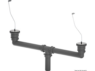 Kit pilette con tappo con catena e tubi di scarico