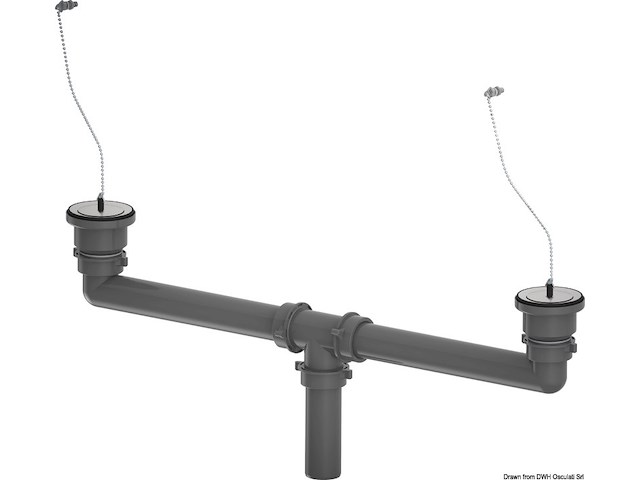 Kit pilette con tappo con catena e tubi di scarico