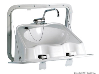 Lavello in ABS pieghevole a parete