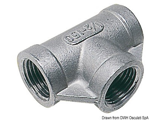 Raccordo T inox femmina/femmina/femmina 3/4"