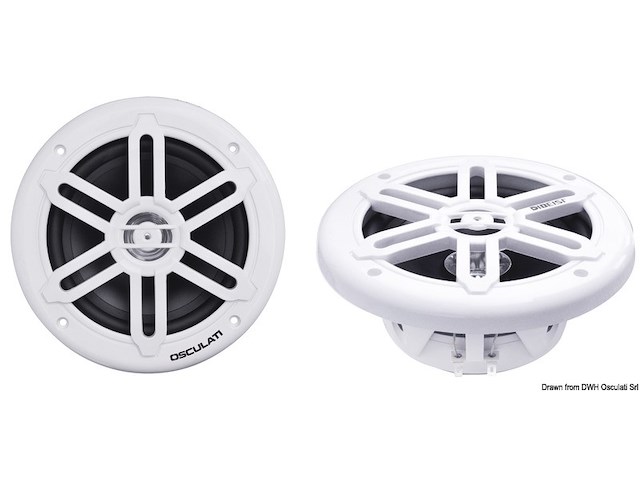 Coppia di casse stereo doppio cono bianche 8" - 2X180W