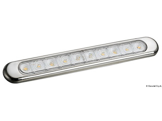 Plafoniera lineare in finitura inox AISI 316