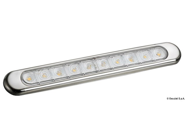 Plafoniera lineare in finitura inox AISI 316