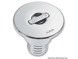 Tappo ottone cromato a filo Water 38 mm