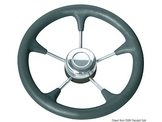 Volante poliuretano razze inox Ø mm 280 nero