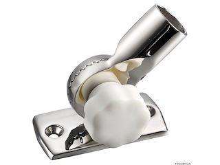 Basetta inox regolabile con pomello bianco