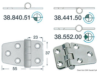Cerniera inox 55x37 mm