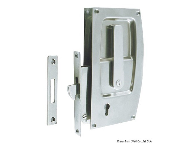 Serratura porte scorrevoli ottone cromato