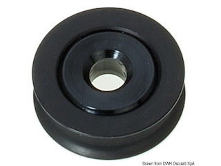 Puleggia in alluminio mm 34 per cime 5 mm