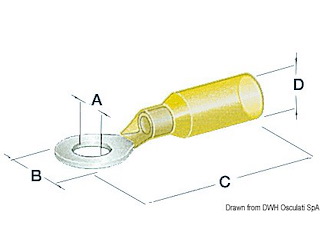 Occhioli stagni foro 5,3 mm giallo