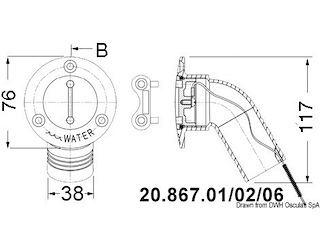 Tappo inox 30° Water 38 mm