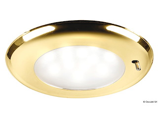 Plafoniera LED incasso SOLE ghiera dorata switch