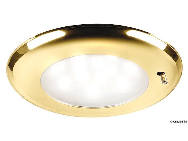 Plafoniera LED incasso SOLE ghiera dorata switch