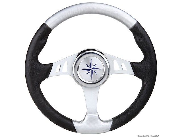 Volante Skipper nero/argento mm 350