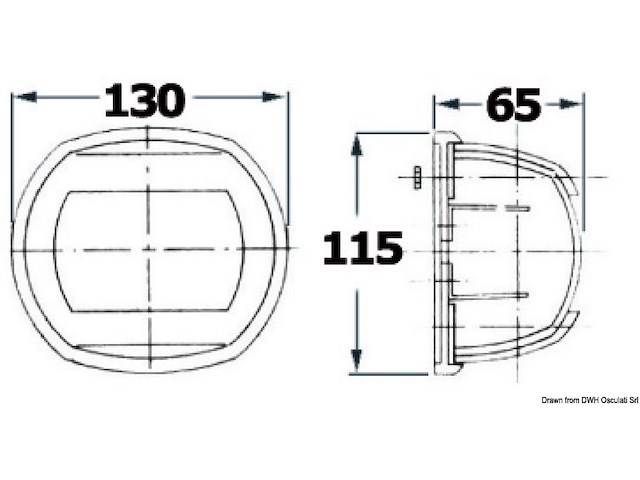 Fanale Maxi 20 prua bianco/nero 24 V