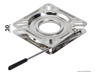 Base girevole inox frizionata con blocco 172x172 mm