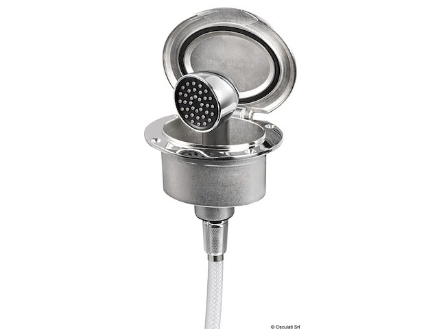 Box Elissa inox con doccia tubo PVC 2,5 m