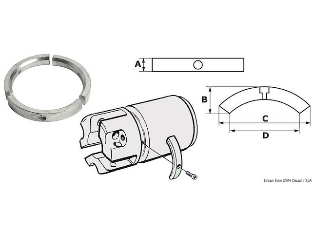 Kit anodi alluminio Volvo SailDrive 3 p.