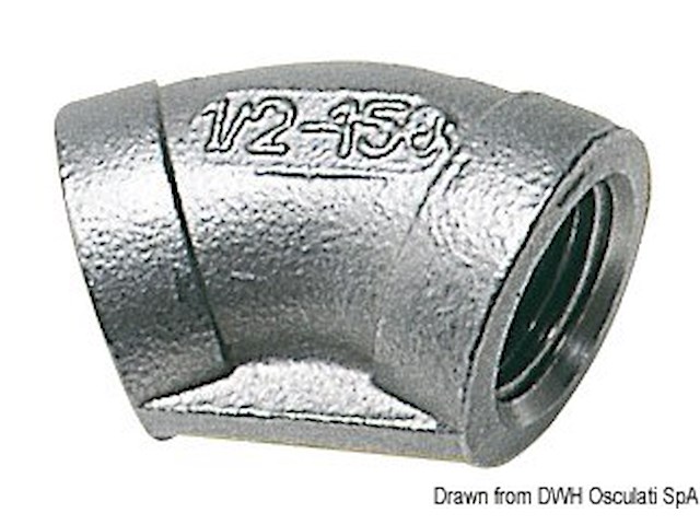 Gomito inox femmina/femmina 45° 1"