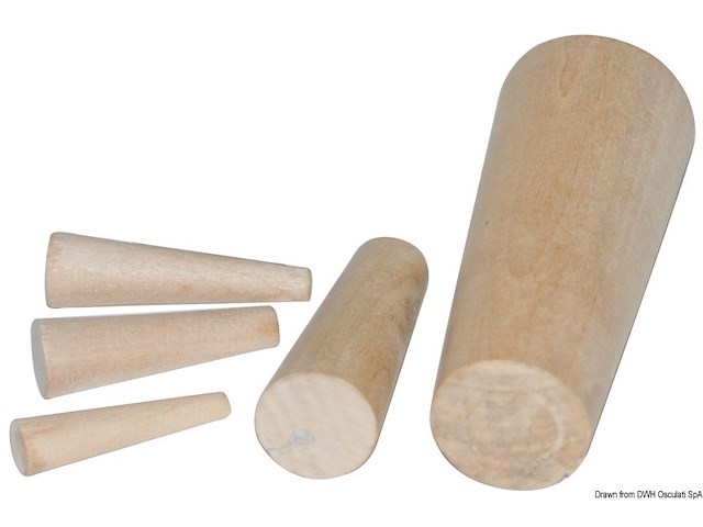 Serie di 10 coni in legno 8-38 mm