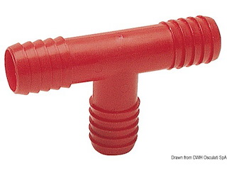Raccordo nylon a T mm 22