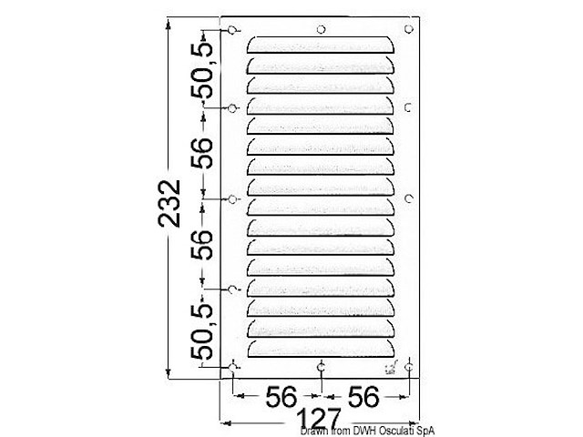 Griglia areazione 232 x 127 mm + antizanzare
