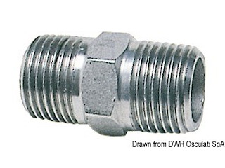 Nipple doppio inox 3/8"