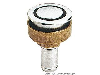 Sfiato ottone cromato 16 mm dritto