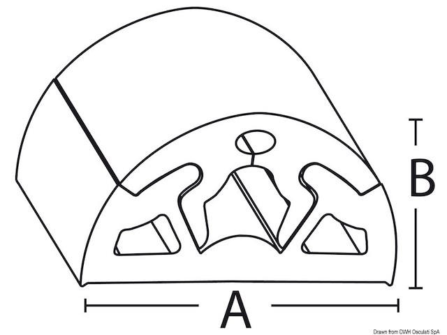 Profilo parabordo BINO 40 nero - 12 mt