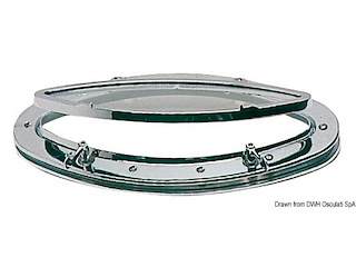 Oblò ellittico ottone cromato 240 x 510 mm