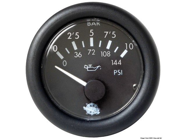 Pressione olio 0-10 bar 12 V nero