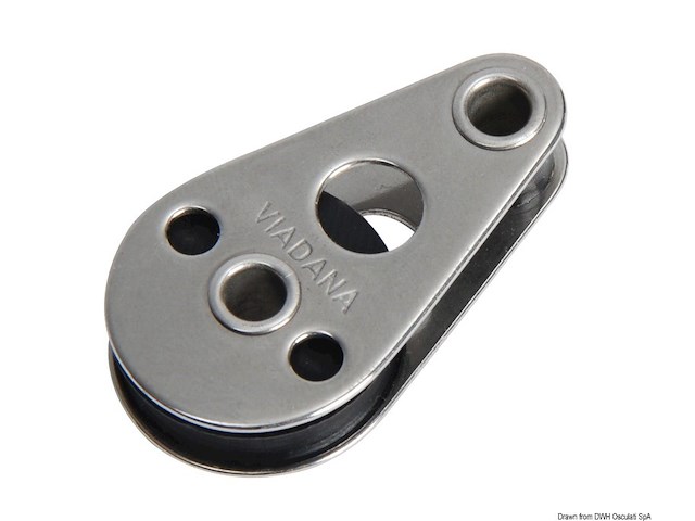 Bozzello inox 1 puleggia piatto 25x8