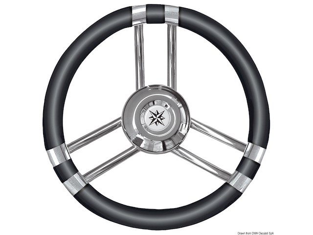 Volante C inox/nero 350 mm