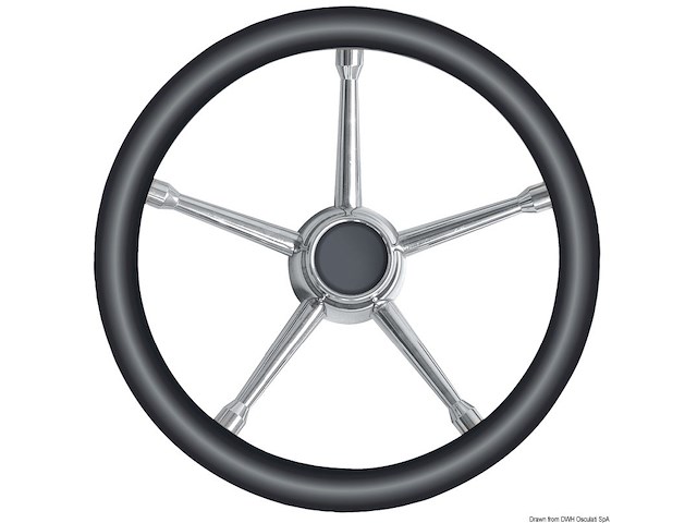 Volante A inox/nero 350 mm