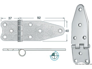 Cerniera nodo rovesc. 129x40 mm