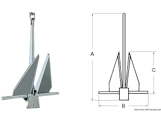 Ancora tipo Danforth 20 kg