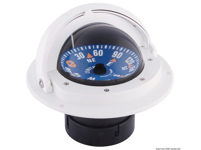 Bussola Riviera 3" con coperchio blu/bianca
