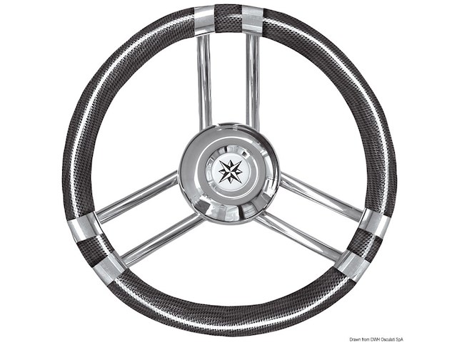 Volante C inox/carbonio 350 mm