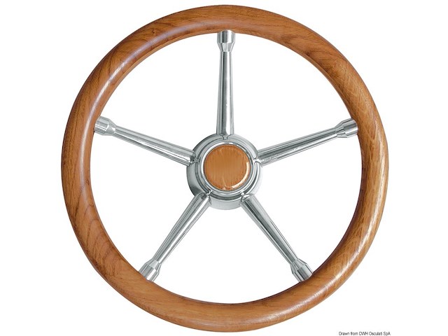 Volante A inox/teak 350 mm