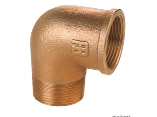 Gomito a 90° M-F in bronzo 1"1/2