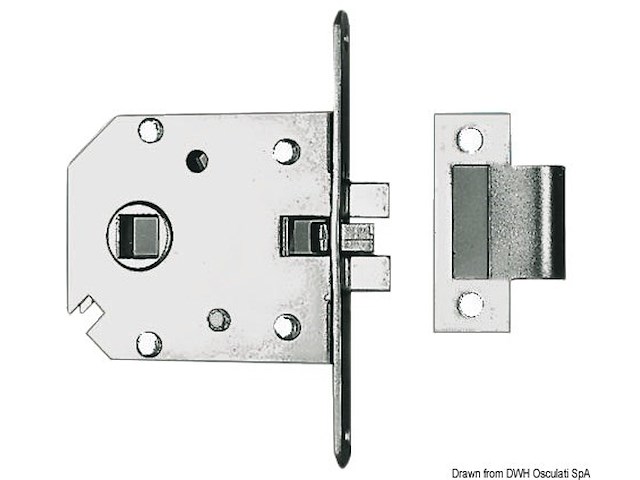 Serratura incasso ottone cromato 60x70 mm