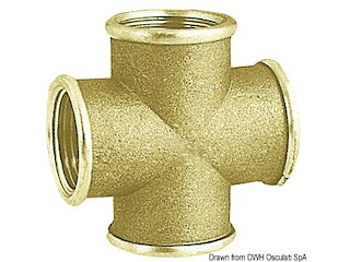 Raccordo croce ottone femmina 1"