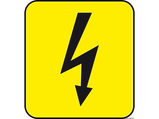 Adesivo pericolo corrente (foglio da 10 loghi) 25x27