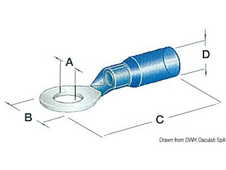 Occhioli stagni foro 4,3 mm blu