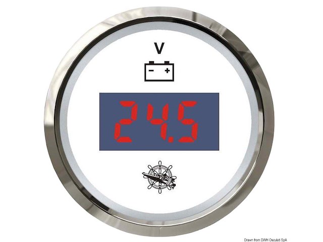 Voltmetro digitale 8/32 V bianco/lucida