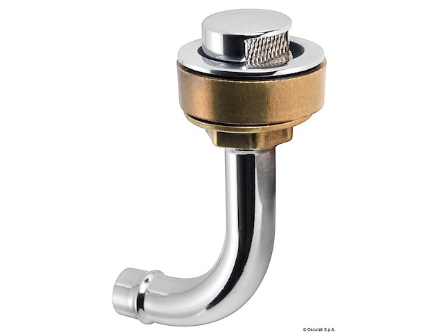 Sfiato ottone cromato 16 mm 90° sinistro